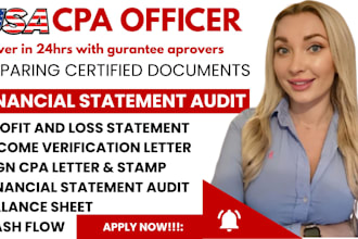 prepare mortgage letter, CPA comfort letter, sign CPA letter, profit and loss
