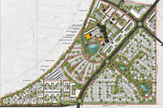 create luxury resort masterplan, landscape plan and site plan visualization