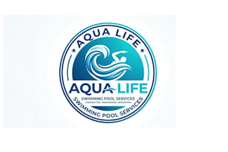 create a modern swim pool logo design