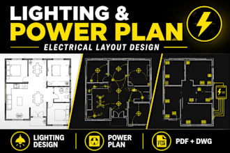 design lighting layout power plan and electrical drawing