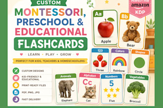 create custom montessori, preschool, and educational flashcards for amazon KDP