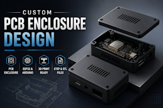 design custom pcb enclosure, esp32, arduino and iot device housing in solidworks