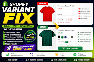 fix shopify variant image, color swatches and product option issues