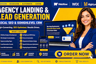 design webflow wix agency landing lead generation page local seo gohighlevel crm