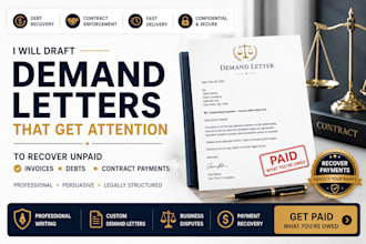 draft demand letter to recover unpaid invoices debts and contract payments