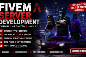 develop your custom fivem server, scripts, qbcore, esx and qbox