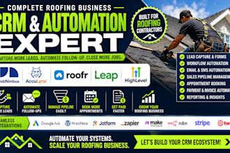 setup jobnimbus acculynx gohighlevel roofr jobber crm for roofing and contractor