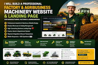 build factory manufacturing agribusiness machinery website and landing page