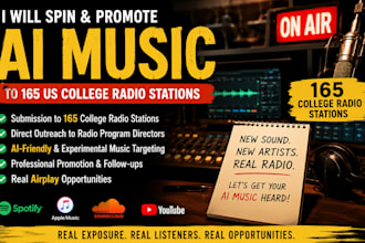 spin and promote ai music to 165 US college radio stations