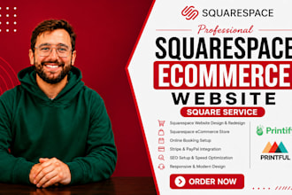 build squarespace printify website design ecommerce printful website square