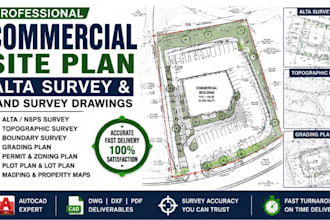 prepare commercial site plan, alta survey and land survey drawings