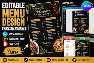 create modern menu templates canva design restaurant flyer editable layouts fast