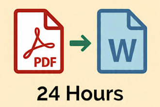 convert PDF to word docx with perfect formatting in 24 hours