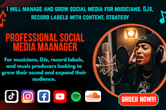 be your music artist dj record label social media manager for your music release
