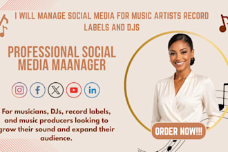 manage social media for music artists, record labels and djs