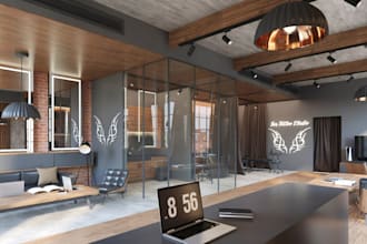 design 3d tattoo studio, tattoo lounge design, cotemporary tattoo shop design