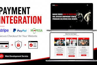 integrate stripe, paypal or mpesa payments into your website