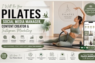 be your social media manager for pilates fitness gym fitness, wellness marketing