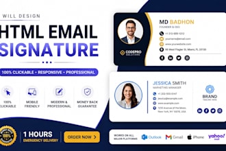 create email signature HTML, clickable HTML email signature