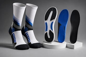 design realistic 3d socks mockup shoe sole sock liner and footbed custom pattern