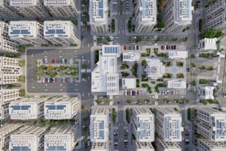 design urban smart city masterplan residential layout 3d aerial site plan render