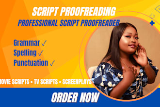 proofread your script screenplay movie script or film script