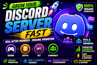 promote your discord server to targeted real users and boost active members