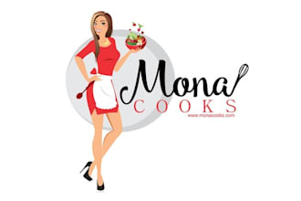 design cartoon cooking and health brand logo