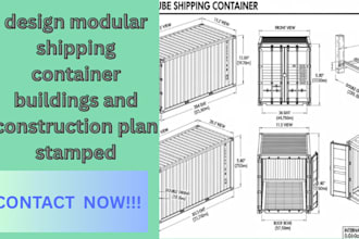 do US modular shipping container buildings construction plan stamped