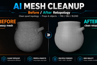 clean up and retopologize ai generated 3d models