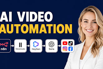 build n8n ai video automation elevenlab heygen sora youtube tiktok soacial media