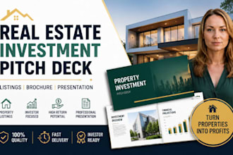 real estates investment pitch deck property listing brochure presentation slides