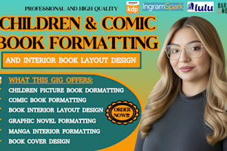 do children picture kdp book formatting and comic book interior layout design
