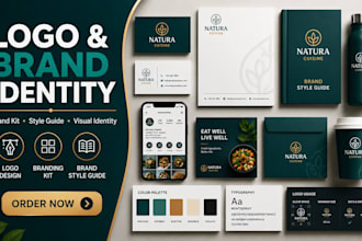 design logo, branding kit, brand identity and brand style guide