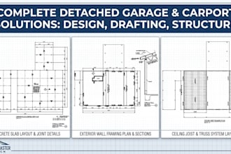 do detached garage design workshop and carport structural drafting