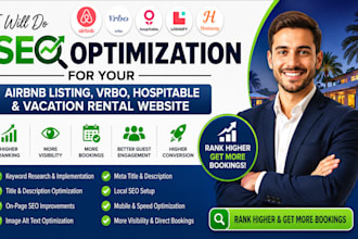 do seo optimization for your airbnb listing , vrbo hospitable website