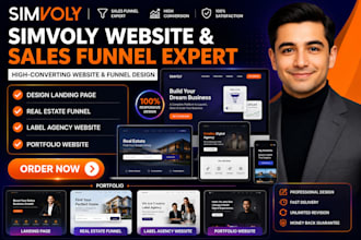 simvoly landing page, real estate funnel, label agency website,portfolio website