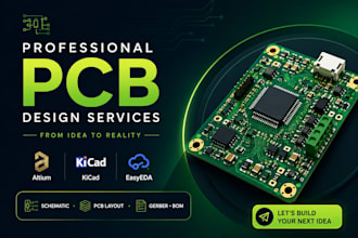 design schematics and pcb layout in easyeda, proteus, kicad or altium pcb design