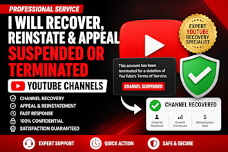 recover reinstate and appeal suspended or terminated youtube channels
