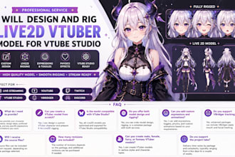 design and rig professional live2d vtuber model for vtube