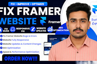 fix bug framer website fix framer responsiveness website update seo optimization