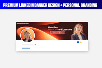 design a professional linkedin banner, header, carousels for personal branding
