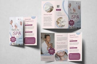 design promotional trifold brochure for urgent med spa skin care dental clinic