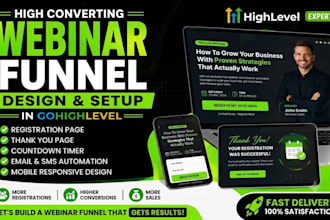design a high converting webinar funnel in gohighlevel or clickfunnels