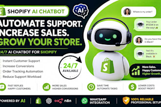 build shopify ai chatbot to automate customer support, sales and order tracking