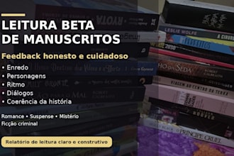 beta read your romance, thriller or crime manuscript