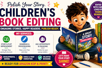 be your children book editor, edit kids story book, format children picture book