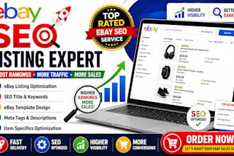 do ebay SEO listing, ebay template design, meta tags and meta description