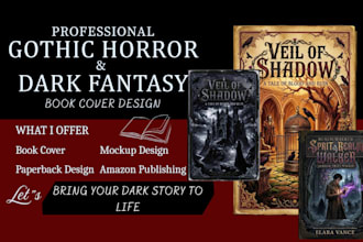 design premium dark gothic book covers for horror and fantasy authors