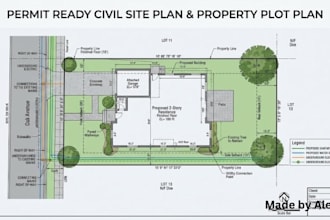 design a permit ready civil site plan and property plot plan